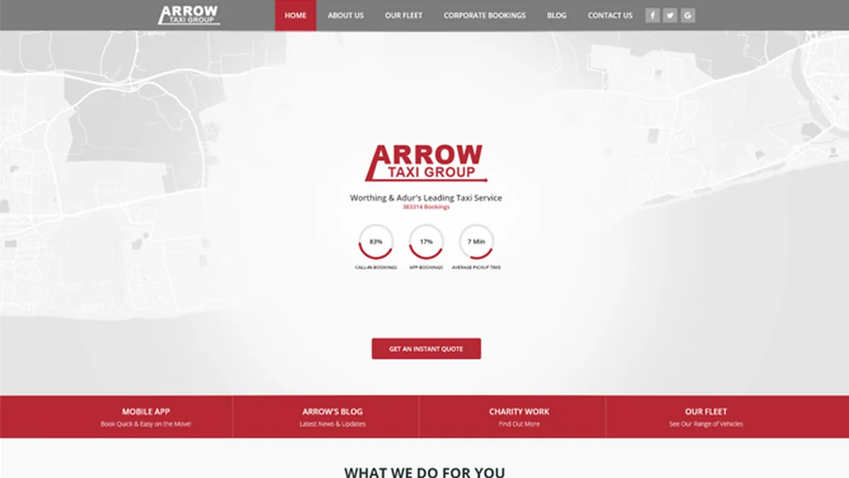 Arrow Taxi Group website by Glenndilen Digital